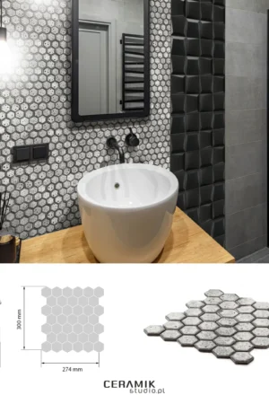 Ceramik Studio Mozaika Hex Quicksilver dostawa GRATIS