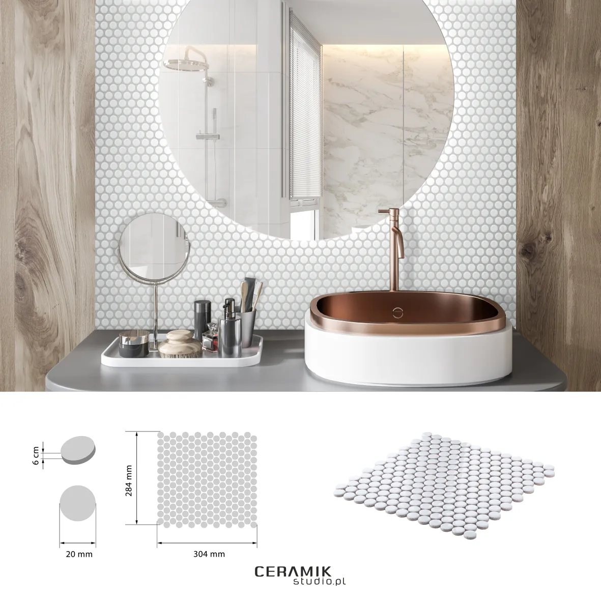 Ceramik Studio Mozaika Dots Snow dostawa GRATIS - obrazek 3