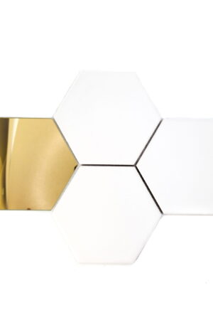 Ceramik Studio Mozaika Mozaika Heksagon White&Mirror Gold dostawa GRATIS