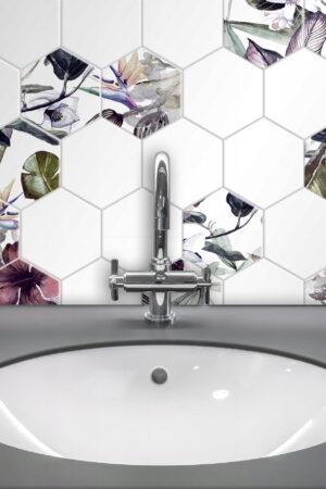 Ceramik Studio Mozaika Heksagon White & Flower dostawa GRATIS