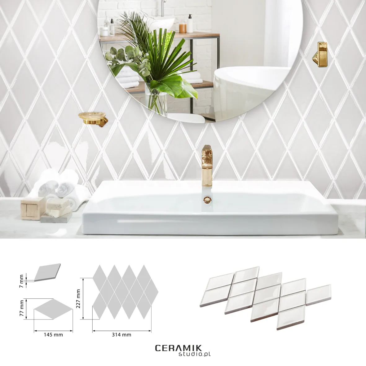 Ceramik Studio Mozaika Unique Snow dostawa GRATIS